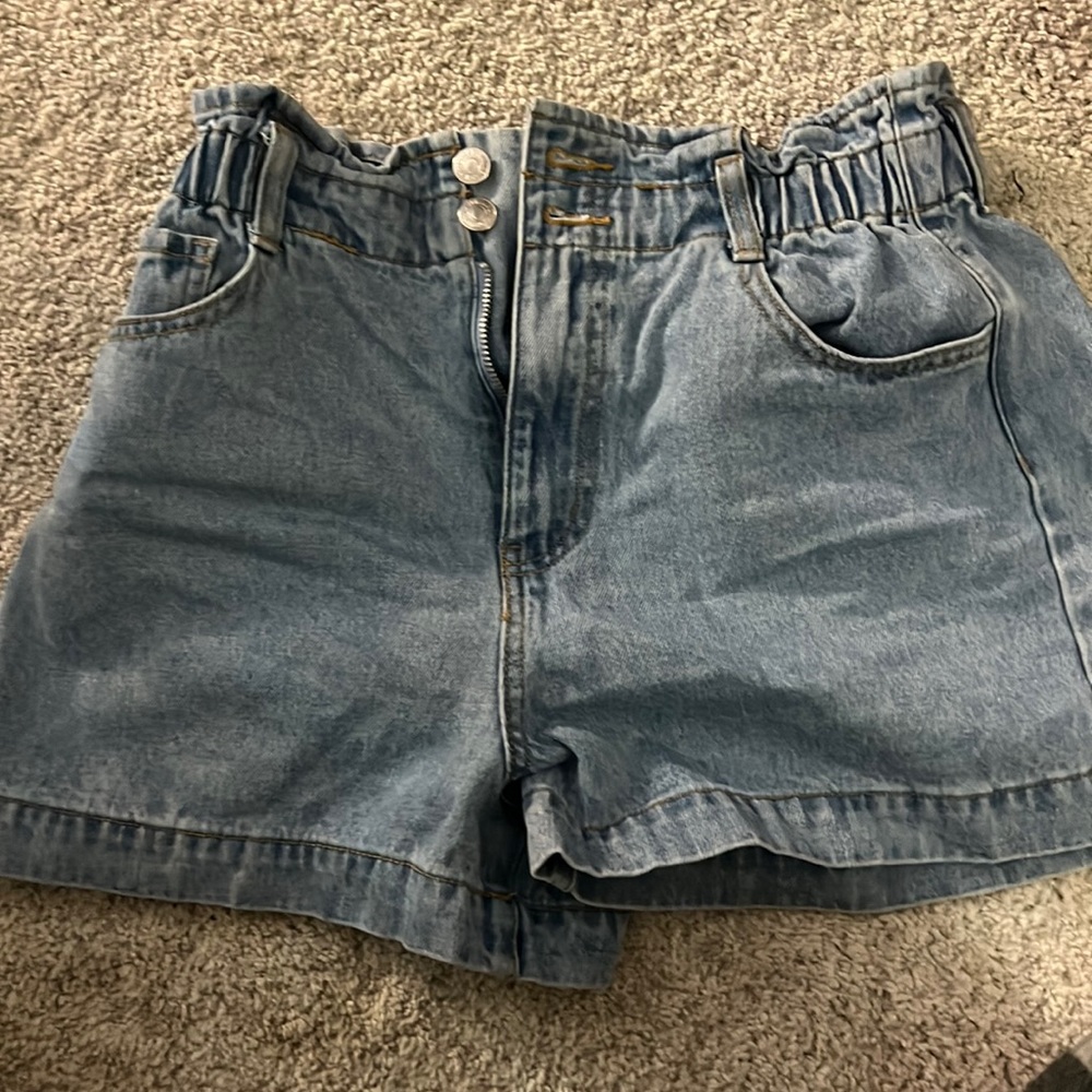 forever 21 paper bag jean shorts
